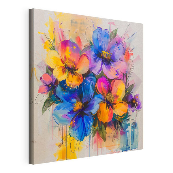 Tableaux Peinture de fleurs sur une surface blanche (UGS : s40373) Tableaux Tableaux Peinture de fleurs sur une surface blanche (UGS : s40373)