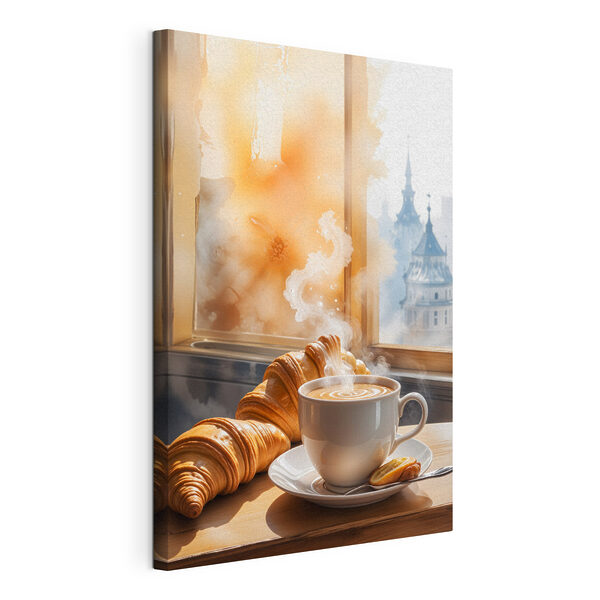 Tableaux Tasse de café et croissants sur une table (UGS : s40405) Tableaux Tableaux Tasse de café et croissants sur une table (UGS : s40405)