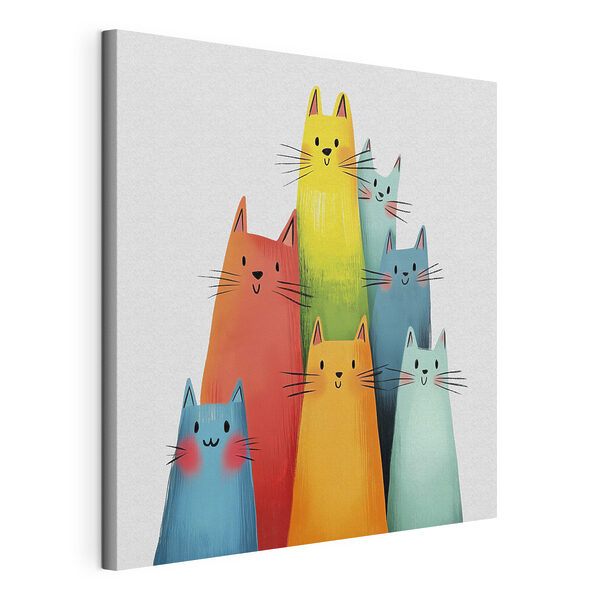 Tableaux Groupe de chats de couleurs différentes (UGS : s40041) Tableaux Tableaux Groupe de chats de couleurs différentes (UGS : s40041)