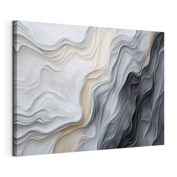 Tableaux Lignes ondulées blanches et grises (UGS : s40507) Tableaux Tableaux Lignes ondulées blanches et grises (UGS : s40507)