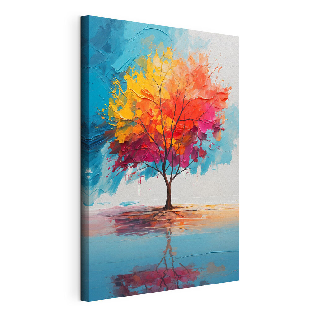 Painting of a colorful tree Painting of a colorful tree