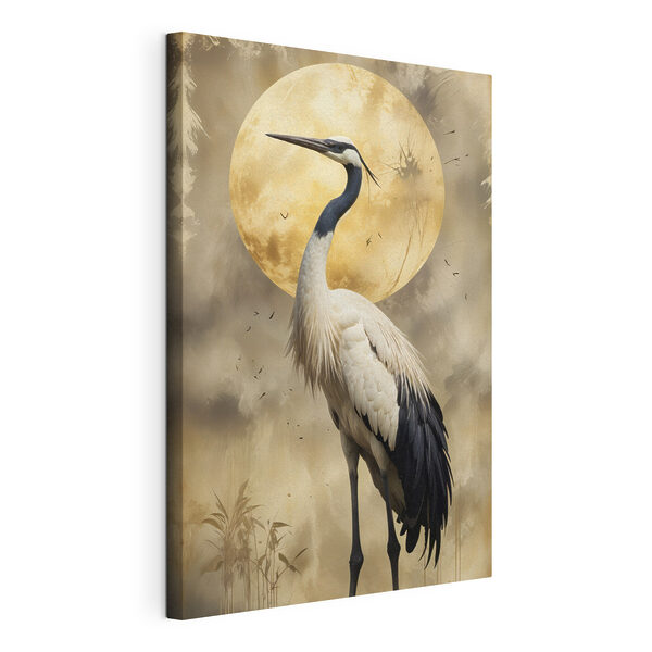 Tableaux Oiseau debout devant la pleine lune