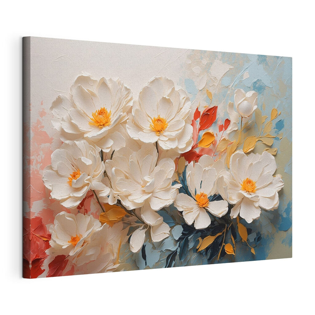 Group of white flowers with yellow center
