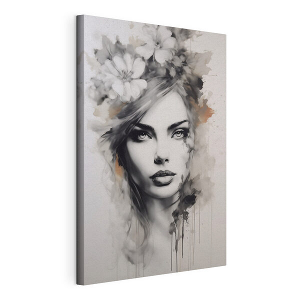 Tableaux Peinture d'une femme avec des fleurs dans les cheveux (UGS : s41077) Tableaux Tableaux Peinture d'une femme avec des fleurs dans les cheveux (UGS : s41077)