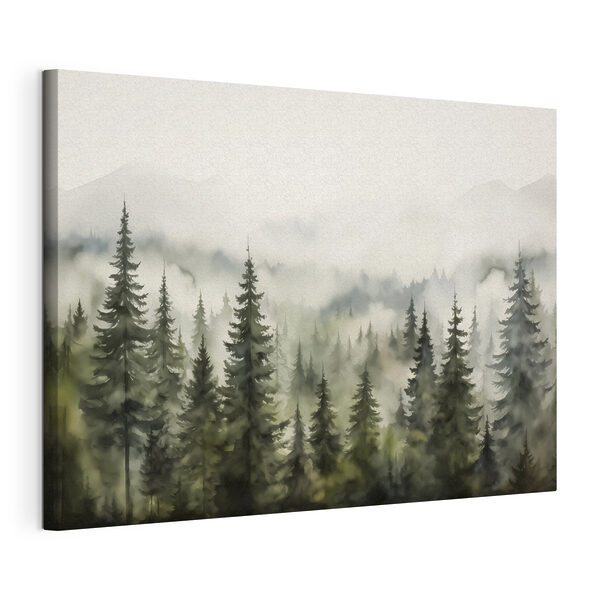 Forêt brumeuse avec des arbres Tableaux Forêt brumeuse avec des arbres