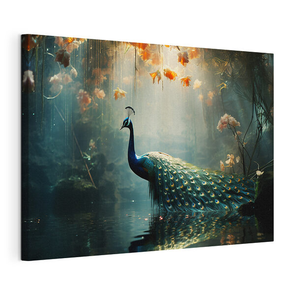 Paon dans un étang Tableaux Paon dans un étang