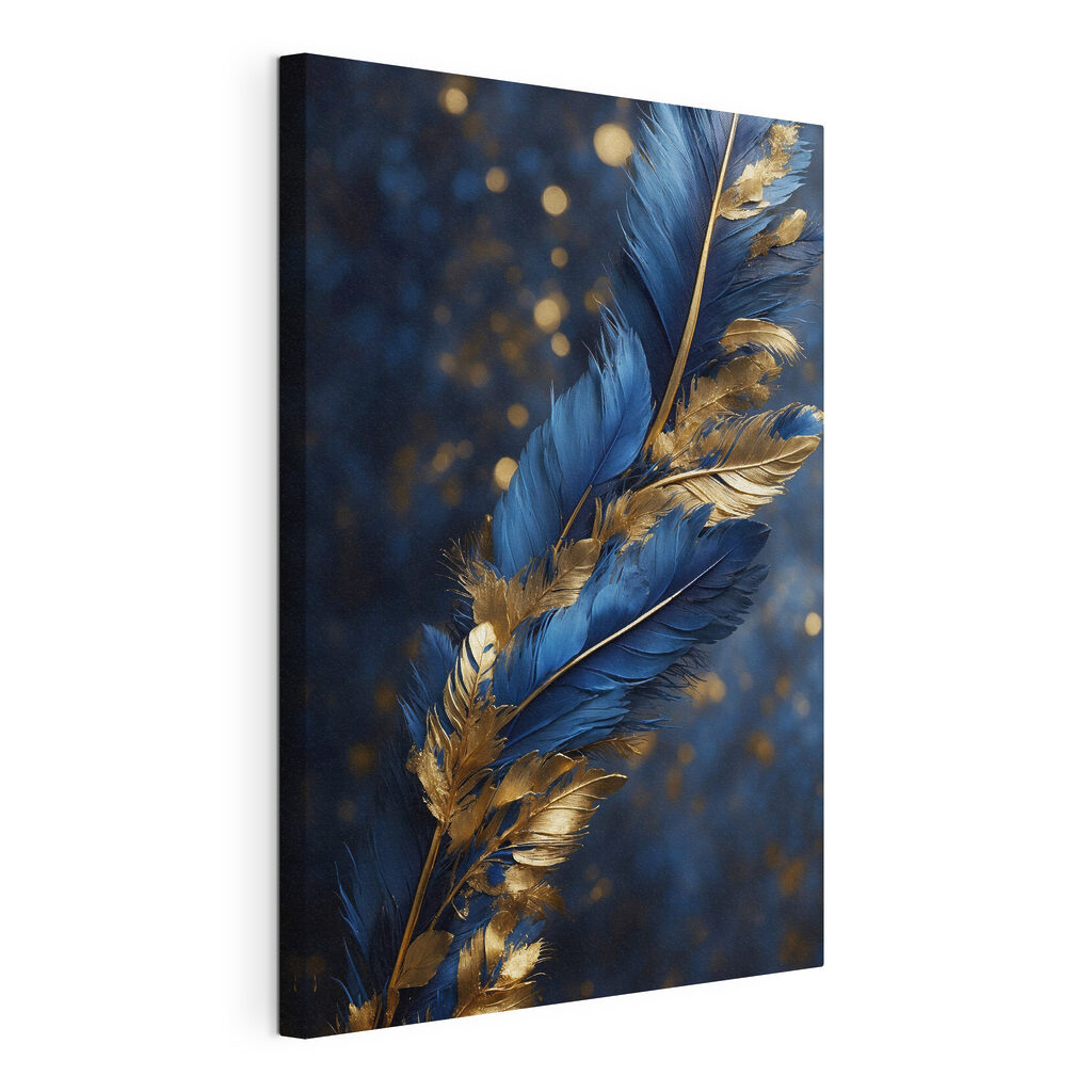 Vibrant feathers against a dark backdrop Vibrant feathers against a dark backdrop