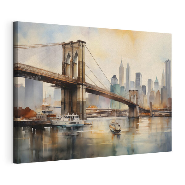 Tableaux Aquarelle d'un pont et d'une ville (UGS : s41605) Tableaux Tableaux Aquarelle d'un pont et d'une ville (UGS : s41605)