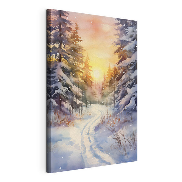Tableaux Aquarelle d'une forêt enneigée (UGS : s41640) Tableaux Tableaux Aquarelle d'une forêt enneigée (UGS : s41640)