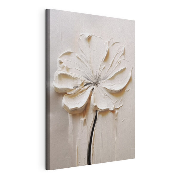 Fleur blanche sculptée sur une surface blanche Tableaux Fleur blanche sculptée sur une surface blanche