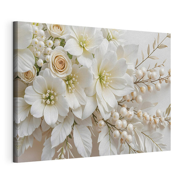 Tableaux Bouquet élégant de fleurs blanches douces