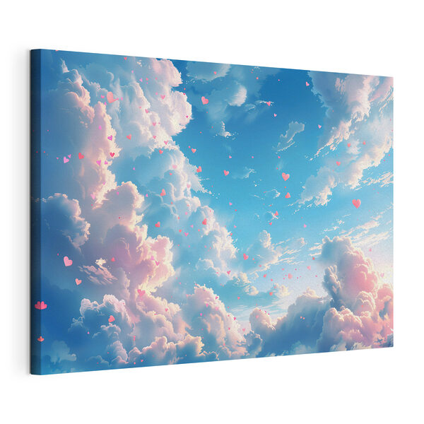 Tableaux Ciel bleu avec nuages et cœurs roses (UGS : s41864) Tableaux Tableaux Ciel bleu avec nuages et cœurs roses (UGS : s41864)