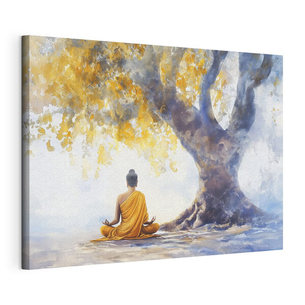 Peinture d'une personne méditant sous un arbre Tableaux Peinture d'une personne méditant sous un arbre