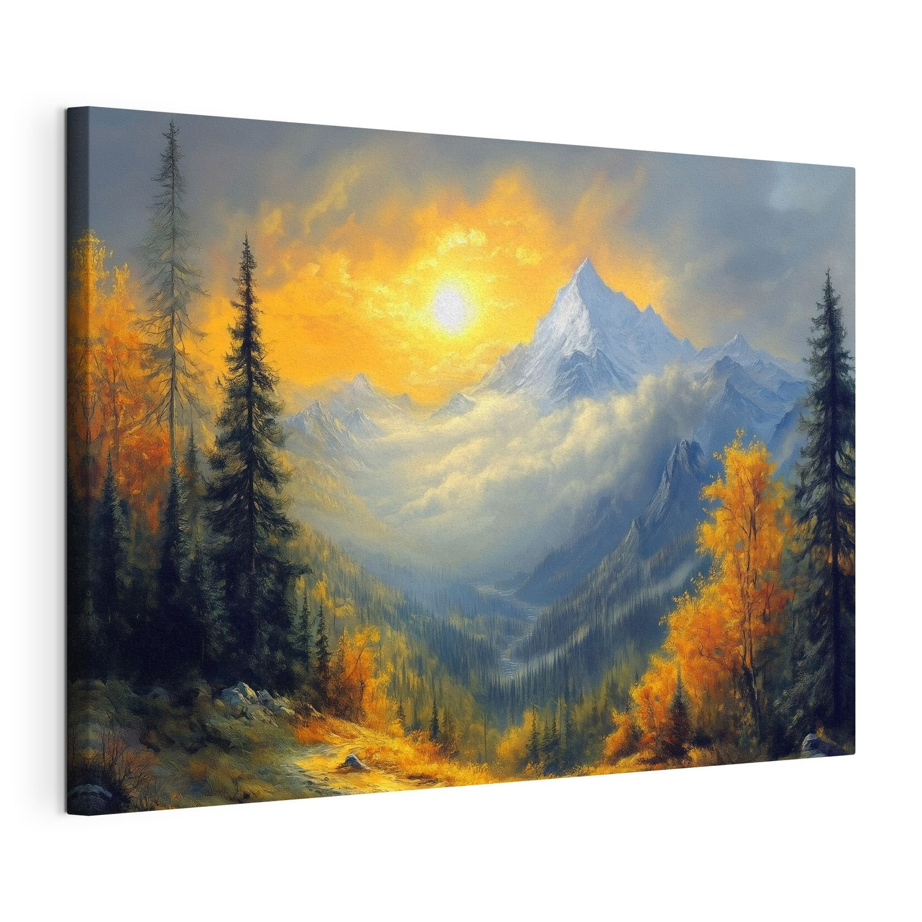 Mountain landscape with trees and clouds Mountain landscape with trees and clouds