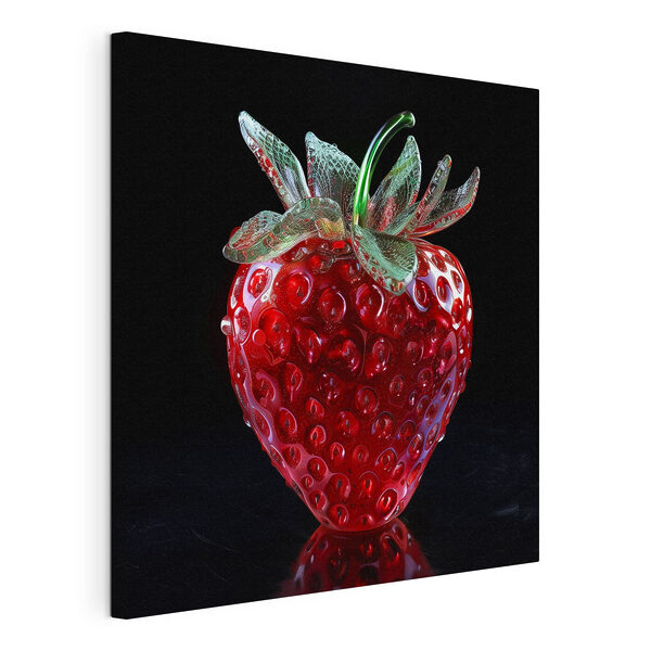 Fraise en verre avec une tige verte Tableaux Fraise en verre avec une tige verte