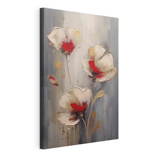 Tableaux Peinture de fleurs sur fond gris (UGS : s42345) Tableaux Tableaux Peinture de fleurs sur fond gris (UGS : s42345)