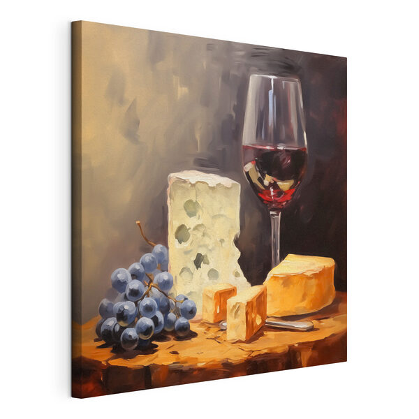 Tableaux Verre de vin et fromage sur une table (UGS : s42415) Tableaux Tableaux Verre de vin et fromage sur une table (UGS : s42415)