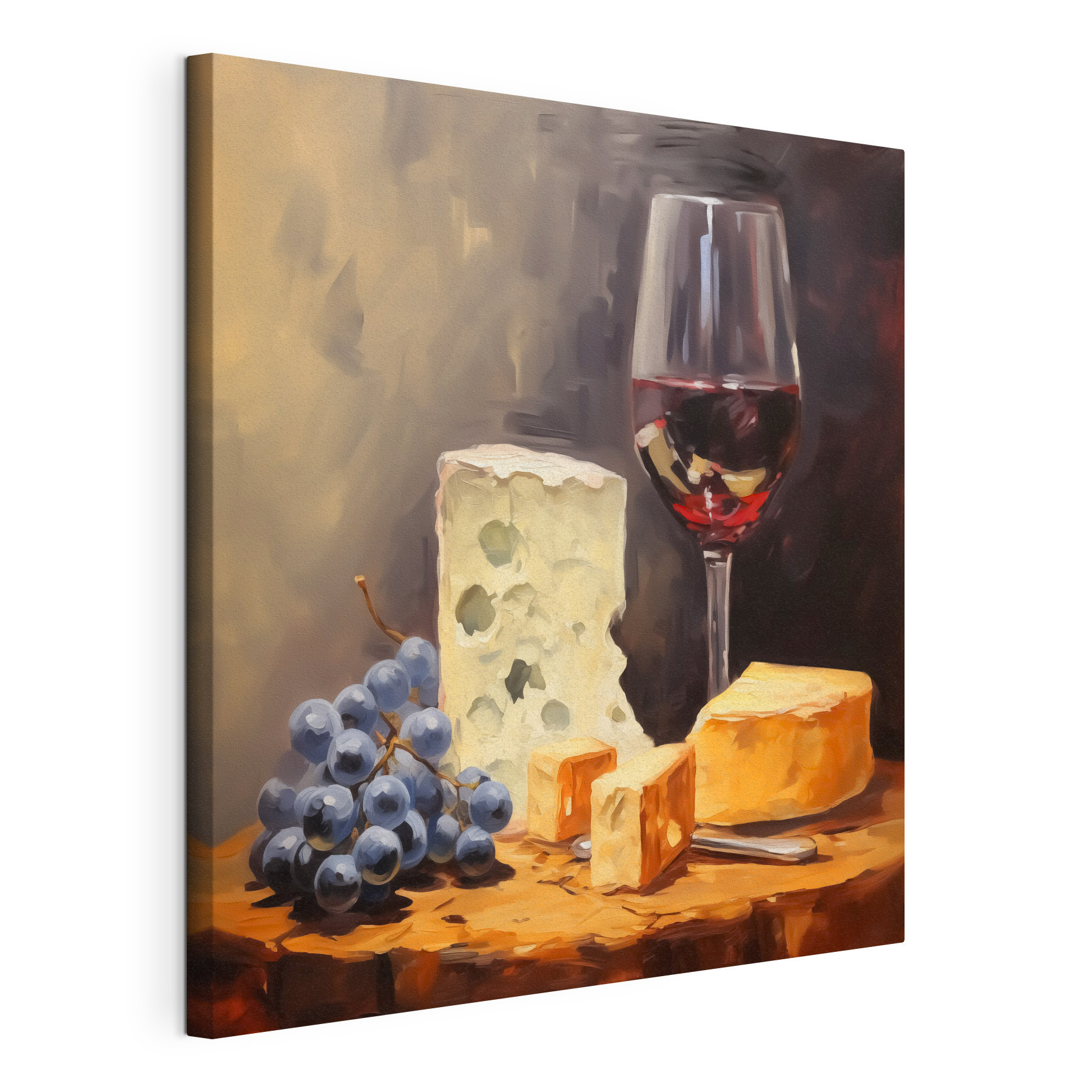 Glass of wine and cheese on a table Glass of wine and cheese on a table