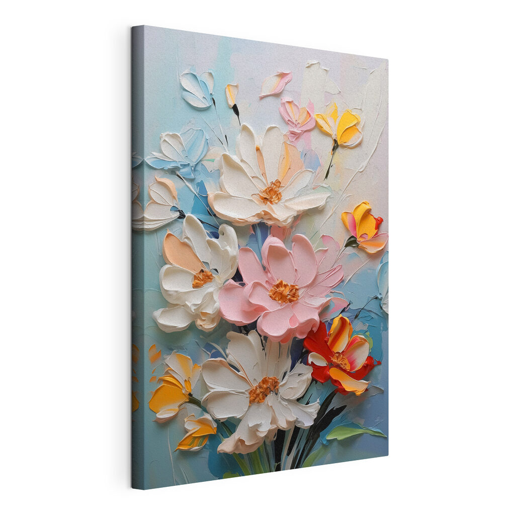 Painting of flowers on a wall