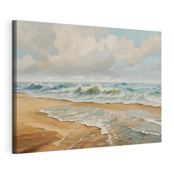 Peinture de vagues s'écrasant sur une plage Tableaux Peinture de vagues s'écrasant sur une plage