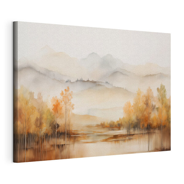 Aquarelle d'arbres et de montagnes Tableaux Aquarelle d'arbres et de montagnes