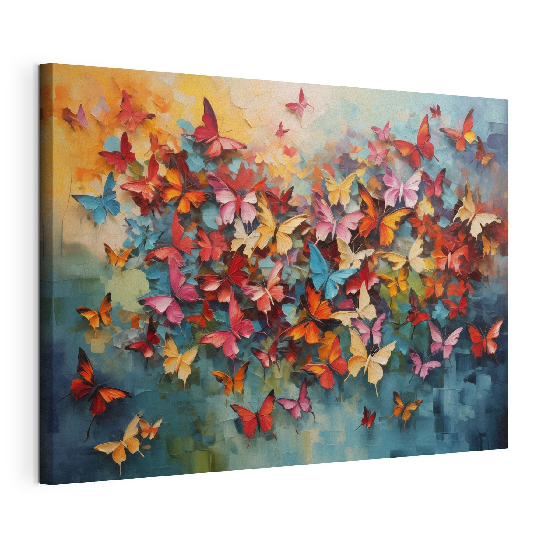 Group of butterflies on a blue background