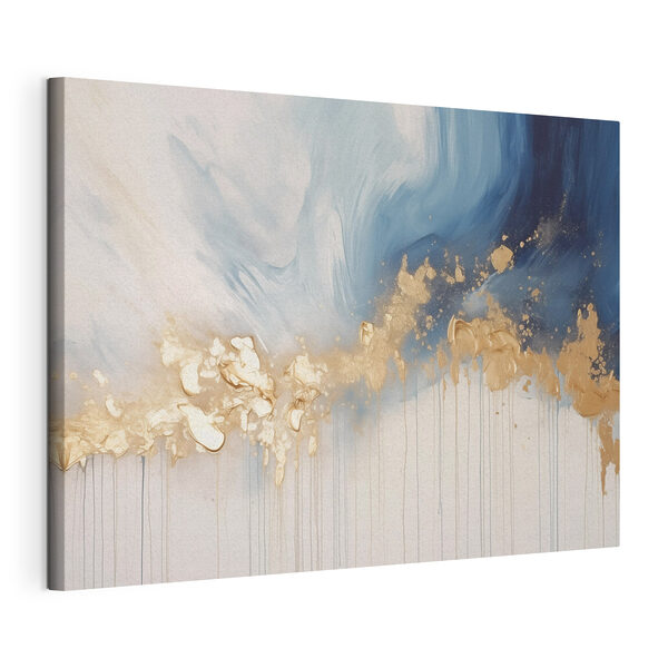 Tableaux Vagues abstraites de bleu et de crème (UGS : s42815) Tableaux Tableaux Vagues abstraites de bleu et de crème (UGS : s42815)