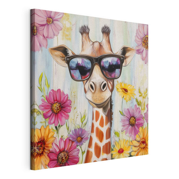 Tableaux Girafe portant des lunettes de soleil et des fleurs (UGS : s42991) Tableaux Tableaux Girafe portant des lunettes de soleil et des fleurs (UGS : s42991)