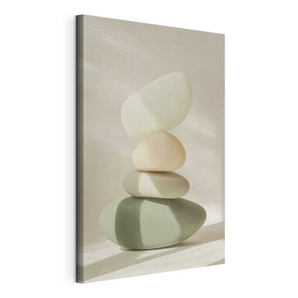 Stack of rocks on a table