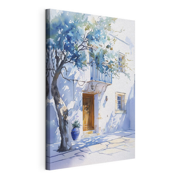 Tableaux Aquarelle d'un bâtiment avec un arbre et un balcon (UGS : s43182) Tableaux Tableaux Aquarelle d'un bâtiment avec un arbre et un balcon (UGS : s43182)