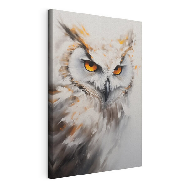 Tableaux Canvas prints An owl with yellow eyes (UGS : s43283) Tableaux Tableaux Canvas prints An owl with yellow eyes (UGS : s43283)
