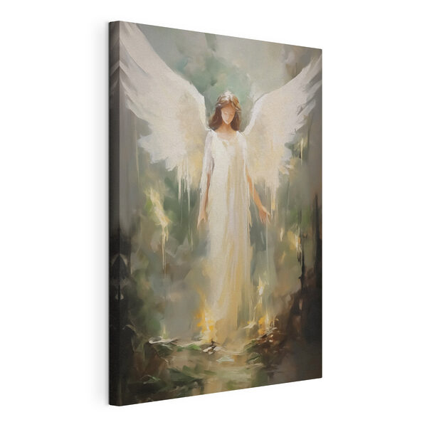 Tableaux Peinture d'une femme en robe blanche avec des ailes (UGS : s43353) Tableaux Tableaux Peinture d'une femme en robe blanche avec des ailes (UGS : s43353)