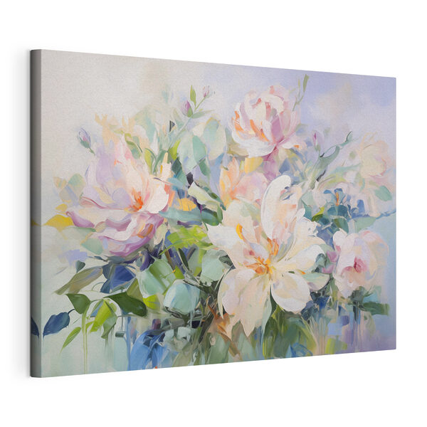 Tableaux Peinture de fleurs sur fond bleu (UGS : s43390) Tableaux Tableaux Peinture de fleurs sur fond bleu (UGS : s43390)