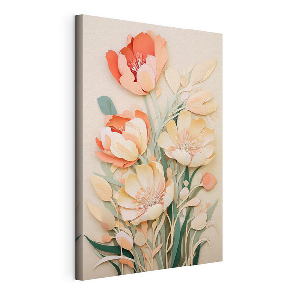 Tableaux Papier découpé de fleurs (UGS : s43568) Tableaux Tableaux Papier découpé de fleurs (UGS : s43568)