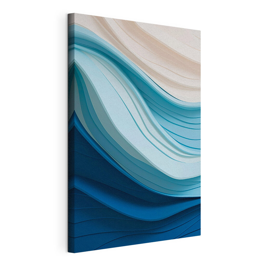 Blue and white wavy lines