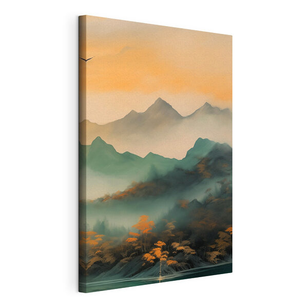 Tableaux Chaîne de montagnes brumeuses avec des arbres (UGS : s43590) Tableaux Tableaux Chaîne de montagnes brumeuses avec des arbres (UGS : s43590)