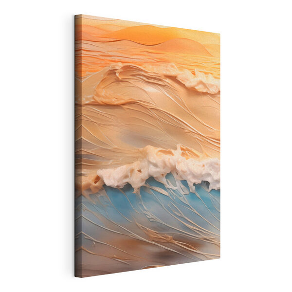 Coucher de soleil sur une vague tranquille de l'océan Tableaux Coucher de soleil sur une vague tranquille de l'océan