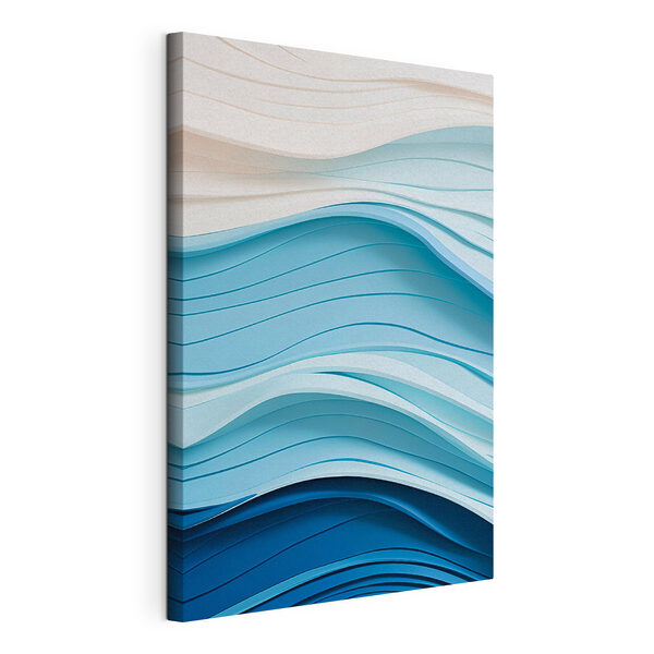 Tableaux Lignes ondulées bleues et blanches (UGS : s43583) Tableaux Tableaux Lignes ondulées bleues et blanches (UGS : s43583)