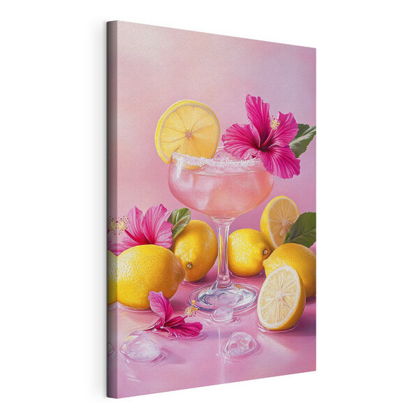 Tableaux Verre avec boisson rose et citrons (UGS : s43895) Tableaux Tableaux Verre avec boisson rose et citrons (UGS : s43895)