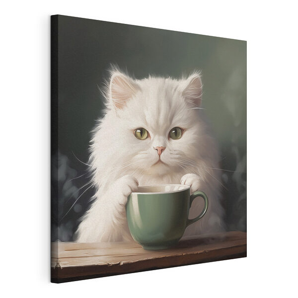 Tableaux Chat tenant une tasse (UGS : s44032) Tableaux Tableaux Chat tenant une tasse (UGS : s44032)