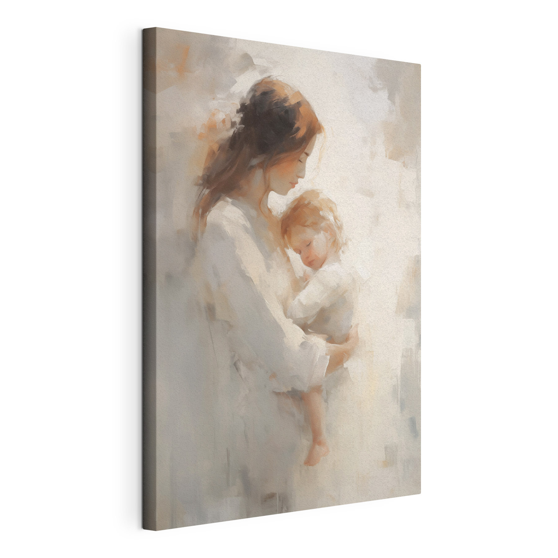 Painting of a woman holding a baby Painting of a woman holding a baby