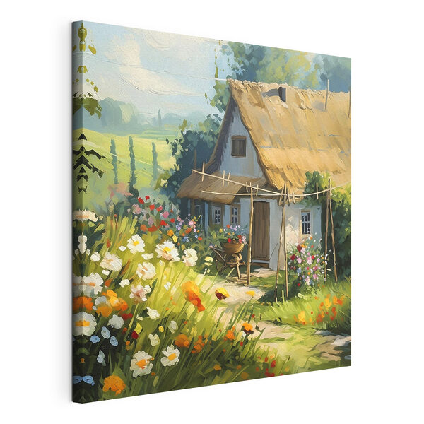 Tableaux Peinture d'une maison avec des fleurs et des plantes (UGS : s38491) Tableaux Tableaux Peinture d'une maison avec des fleurs et des plantes (UGS : s38491)