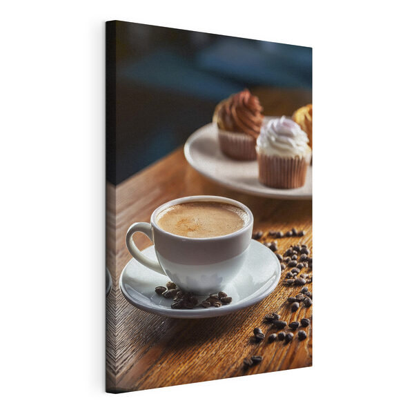 Tableaux Tasse de café et petits gâteaux sur une table (UGS : s40417) Tableaux Tableaux Tasse de café et petits gâteaux sur une table (UGS : s40417)