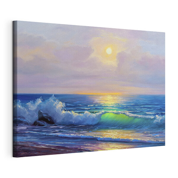 Peinture d'une plage avec des vagues Tableaux Peinture d'une plage avec des vagues