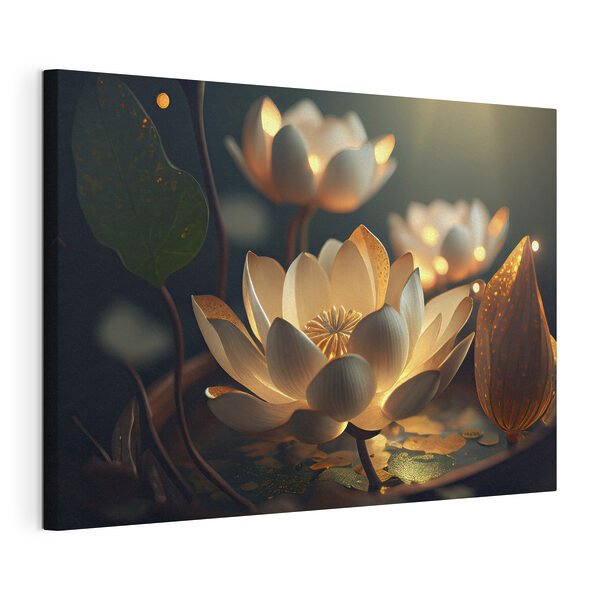 Tableaux Une fleur blanche tachetée de jaune