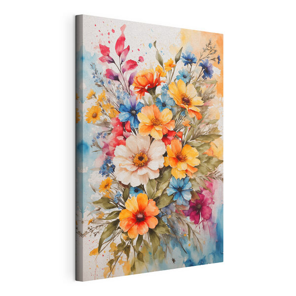 Une peinture de fleurs sur une surface blanche Tableaux Une peinture de fleurs sur une surface blanche