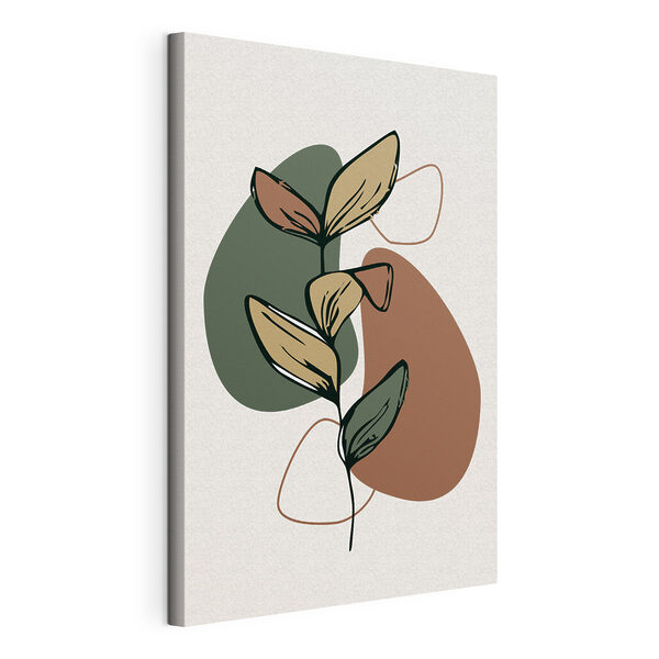Une plante avec des feuilles et quelques cercles Tableaux Une plante avec des feuilles et quelques cercles