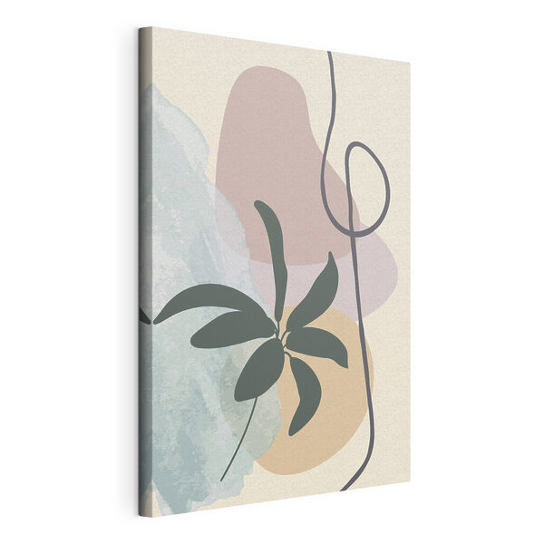 Plante avec des feuilles et une spirale Tableaux Plante avec des feuilles et une spirale