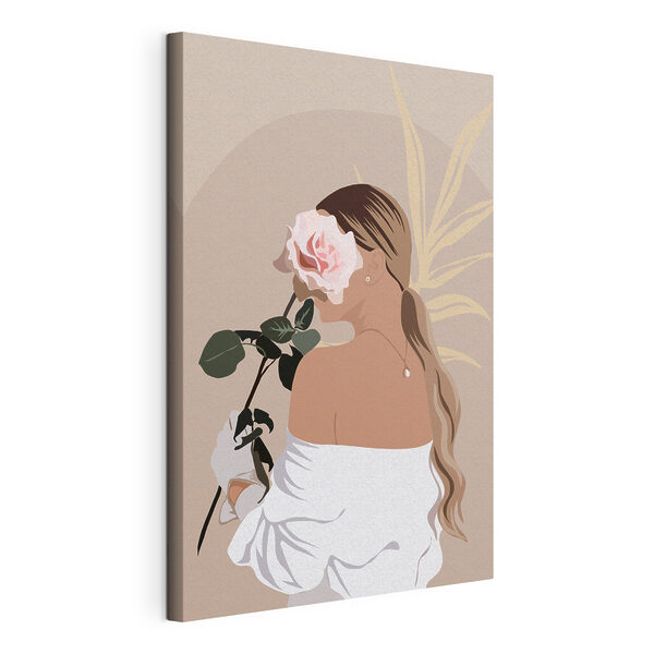 Une femme tenant une rose Tableaux Une femme tenant une rose