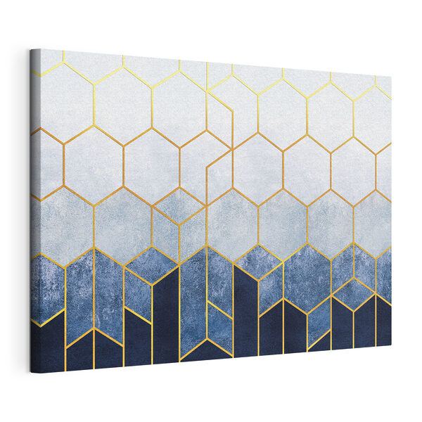 Tableaux Motif d'hexagones bleus et blancs